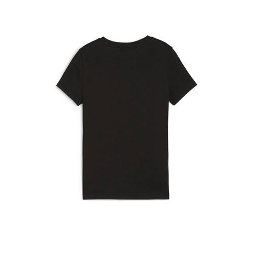 Puma T-shirt zwart Jongens Meisjes Katoen Ronde hals Printopdruk 128