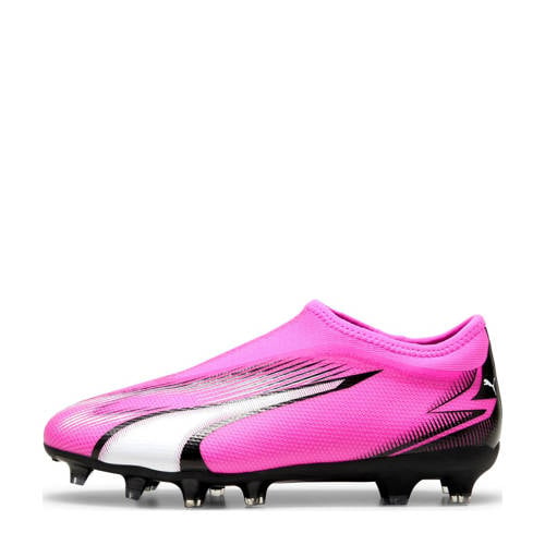 Puma Ultra Match FG/AG Jr. voetbalschoenen roze/wit/zwart Jongens/Meisjes Imitatieleer