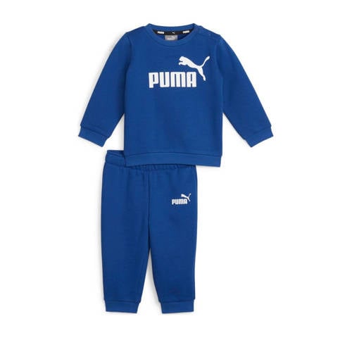 Puma joggingpak kobaltblauw Meisjes Katoen Ronde hals Logo