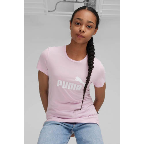 Puma T-shirt lila Paars Meisjes Katoen Ronde hals Logo 110