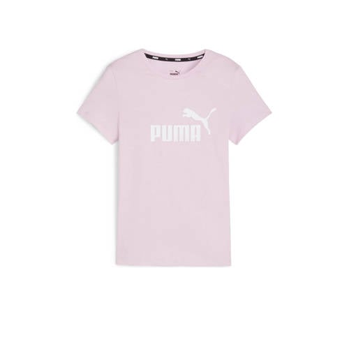 Puma T-shirt lila Paars Meisjes Katoen Ronde hals Logo