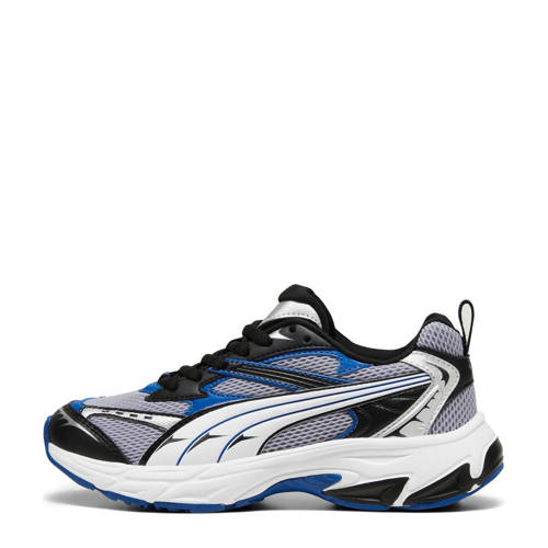 Puma Morphic sneakers lichtgrijs/kobaltblauw/zwart Jongens/Meisjes Mesh