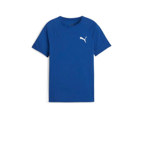 Puma T-shirt Evostripe kobaltblauw Jongens/Meisjes Polyester Ronde hals