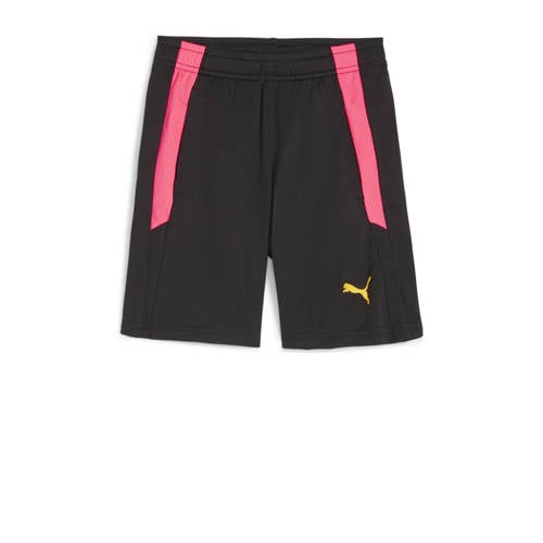 Puma Junior voetbalshort zwart/roze Sportbroek Jongens/Meisjes Polyester