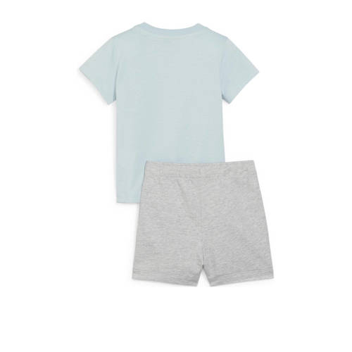 Puma T-shirt + short Minicats mintgroen grijs Shirt + broek Jongens Meisjes Katoen Ronde hals 80