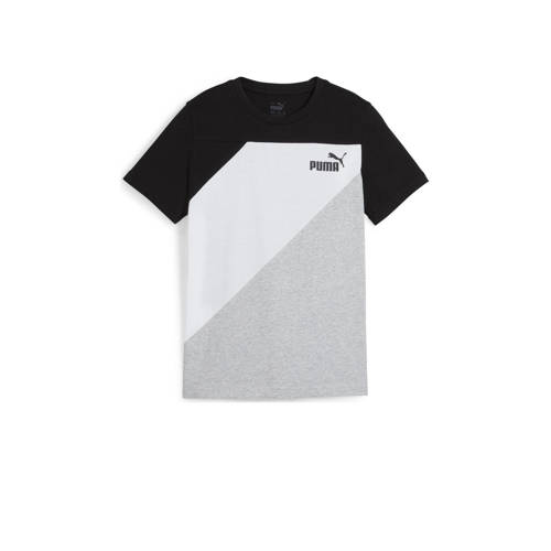 Puma T-shirt zwart/wit Jongens/Meisjes Katoen Ronde hals Logo