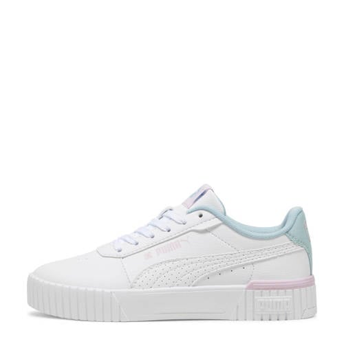 Puma Carina 2.0 Tropical sneakers wit/lichtblauw/lila Jongens/Meisjes Imitatieleer