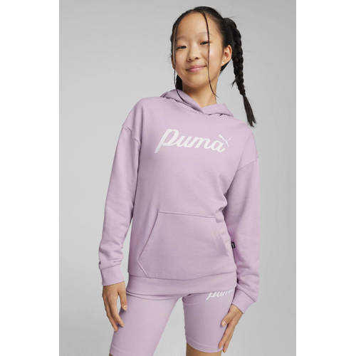 Puma hoodie lila Trui Paars Jongens Katoen Capuchon Printopdruk 176