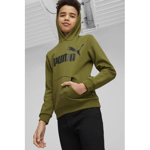 Puma hoodie olijfgroen zwart Sweater Jongens Katoen Capuchon Logo 128