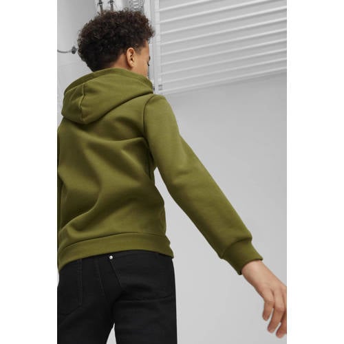 Puma hoodie olijfgroen zwart Sweater Jongens Katoen Capuchon Logo 128