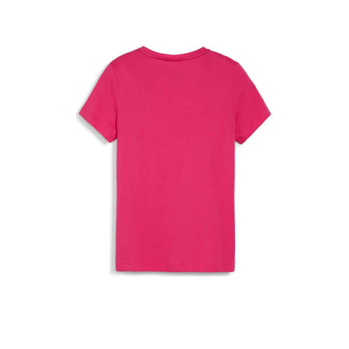 Puma T-shirt fuchsia Roze Meisjes Katoen Ronde hals Logo 110