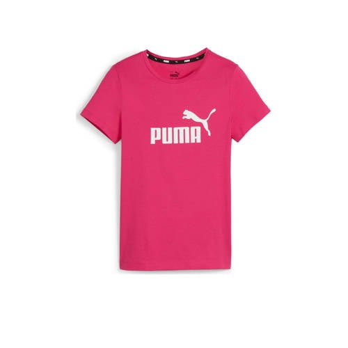 Puma T-shirt fuchsia Roze Meisjes Katoen Ronde hals Logo