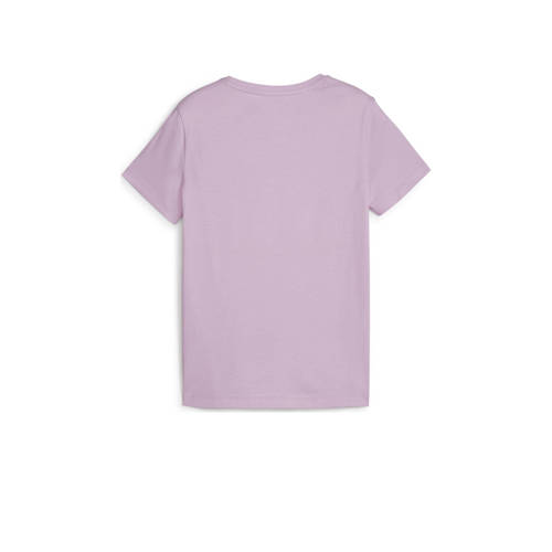 Puma T-shirt lila Paars Jongens Meisjes Katoen Ronde hals Printopdruk 128