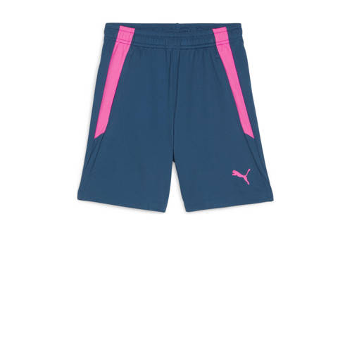 Puma voetbalshort petrol/roze Sportbroek Blauw Jongens/Meisjes Gerecycled polyester