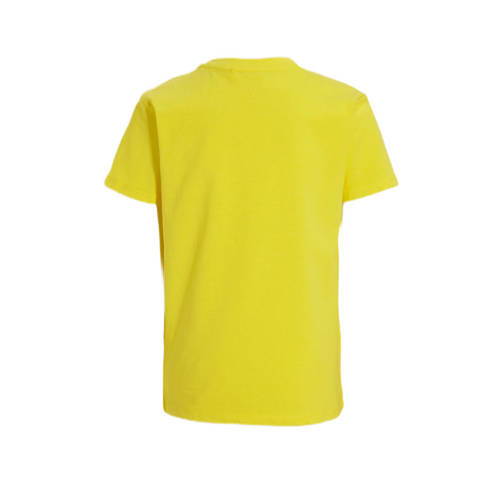 anytime T-shirt met tekstopdruk geel Jongens Katoen Ronde hals Tekst 98 104