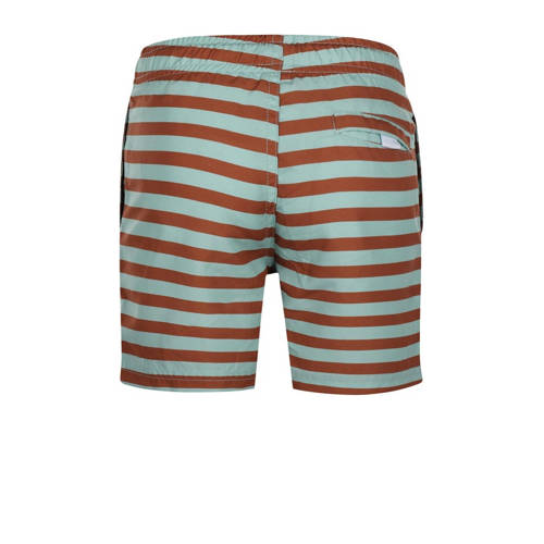 Koko Noko zwemshort mintgroen roestbruin Jongens Polyester Streep 110 116