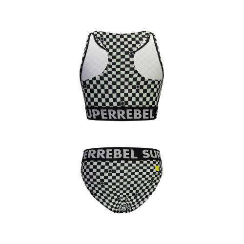 SuperRebel crop bikini Carmel zwart mintgroen Meisjes Gerecycled polyester 128