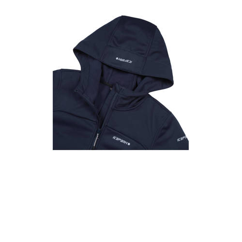 icepeak softshell jack Kleve donkerblauw Outdoor jas Jongens Meisjes Polyester Capuchon 116