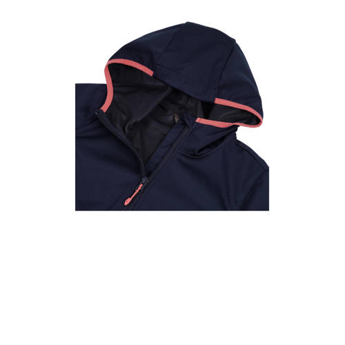 Icepeak softshell jack Kaneohe donkerblauw koraalroze Outdoor jas Meisjes Polyester Capuchon 128