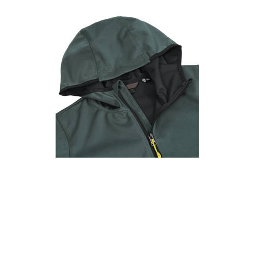 Icepeak softshell jack Kanorado grijsgroen geel Outdoor jas Jongens Polyester Capuchon 128