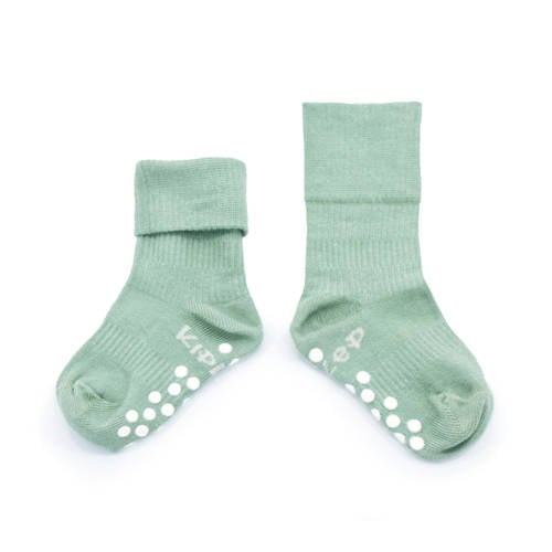 KipKep Blijf-Sokjes met anti-slip nopjes 18-24 mnd Calming Green Sokken Groen Jongens/Meisjes Katoen