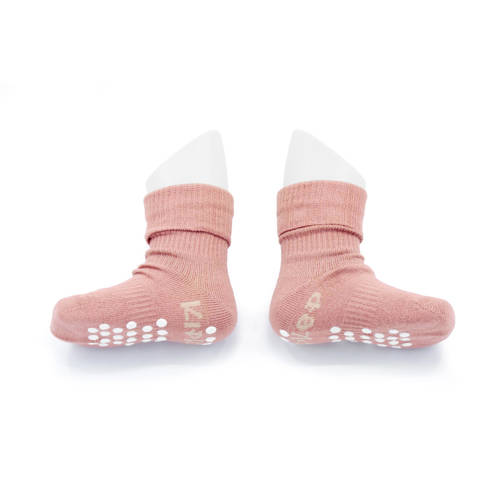 KipKep Blijf-Sokjes met anti-slip nopjes 18-24 mnd Mauve Sokken Roze Jongens Meisjes Katoen