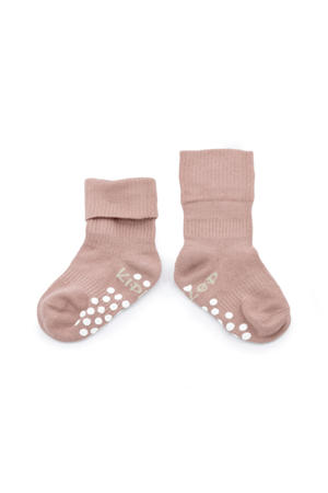 Blijf-Sokjes met anti-slip nopjes 18-24 mnd Mauve