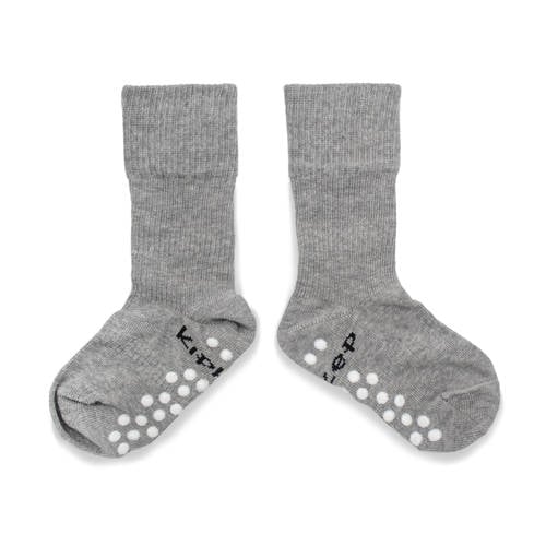 KipKep Blijf-Sokjes met anti-slip nopjes 18-24 mnd Grey Sokken Grijs Jongens/Meisjes Katoen
