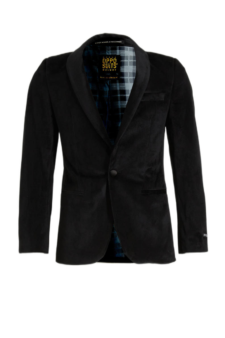 OppoSuits colbert Dinner Jacket met all over print zwart | kleertjes.com