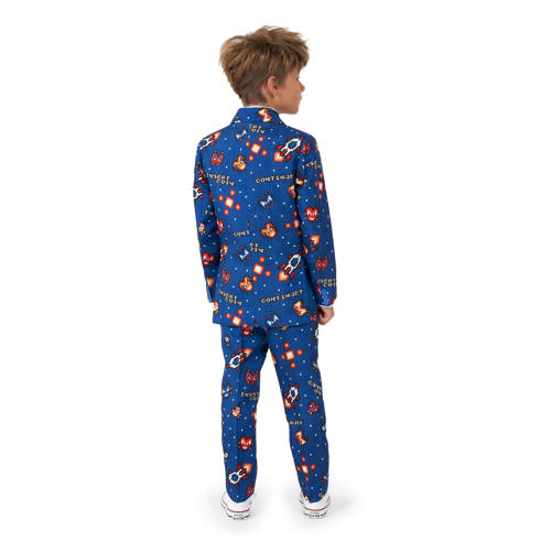 Suitmeister kostuum Retro Gamer blauw Jongens Polyester Reverskraag All over print 98 116