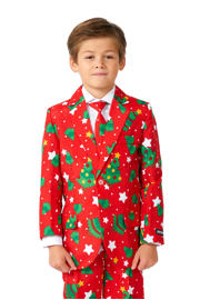 thumbnail: Suitmeister kostuum Christmas Trees Stars felrood