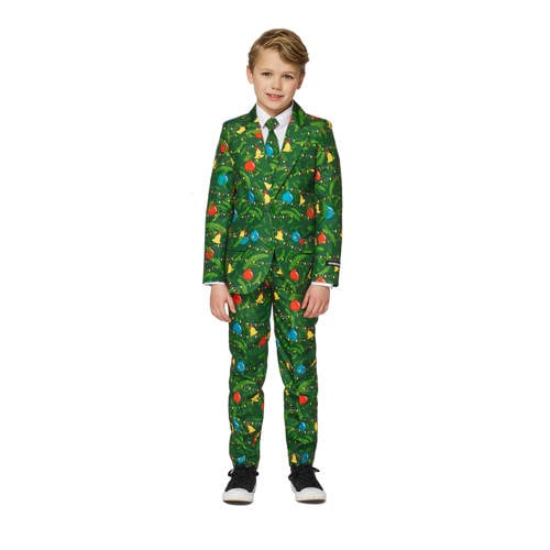 Suitmeister kostuum Christmas Green Tree Light Up groen Jongens Polyester Reverskraag