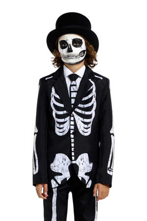 kostuum halloween Skeleton Grunge zwart/wit