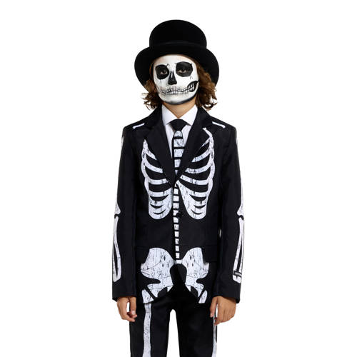 Suitmeister kostuum Skeleton Grunge zwart wit Jongens Polyester Reverskraag 98 116