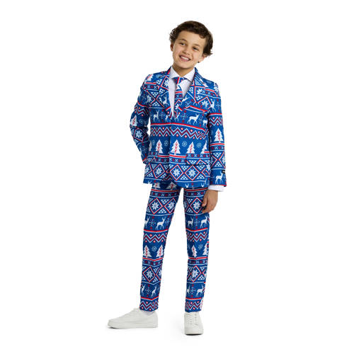 Suitmeister kostuum Christmas Blue Nordic blauw Jongens Polyester Reverskraag 98 116