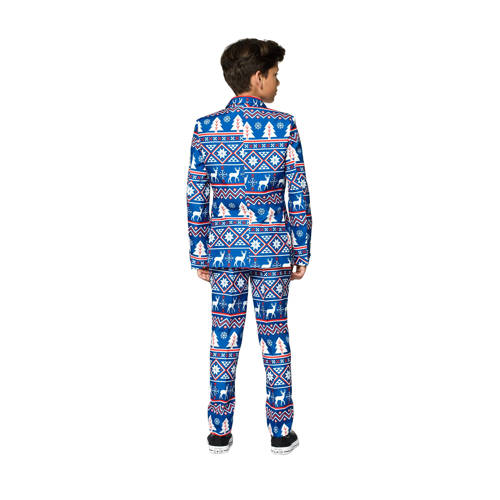 Suitmeister kostuum Christmas Blue Nordic blauw Jongens Polyester Reverskraag 122 140