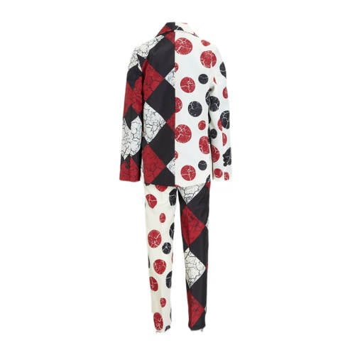 Suitmeister kostuum Halloween Clown Vintage wit zwart rood Jongens Polyester Reverskraag 98 116