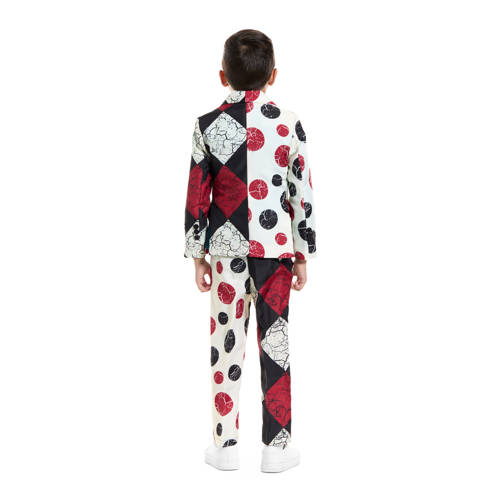 Suitmeister kostuum Halloween Clown Vintage wit zwart rood Jongens Polyester Reverskraag 98 116