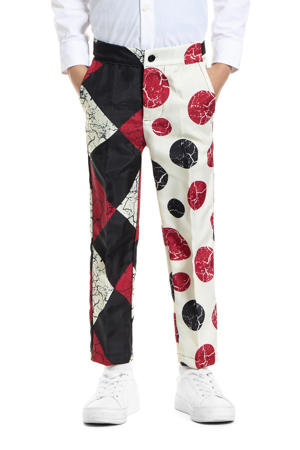 kostuum Halloween Clown Vintage wit/zwart/rood