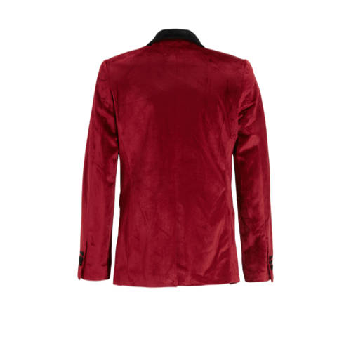 OppoSuits colbert Dinner Jacket rood zwart Jongens Velours Reverskraag 98 104