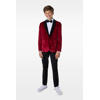 OppoSuits fluwelen colbert Dinner Jacket rood/zwart