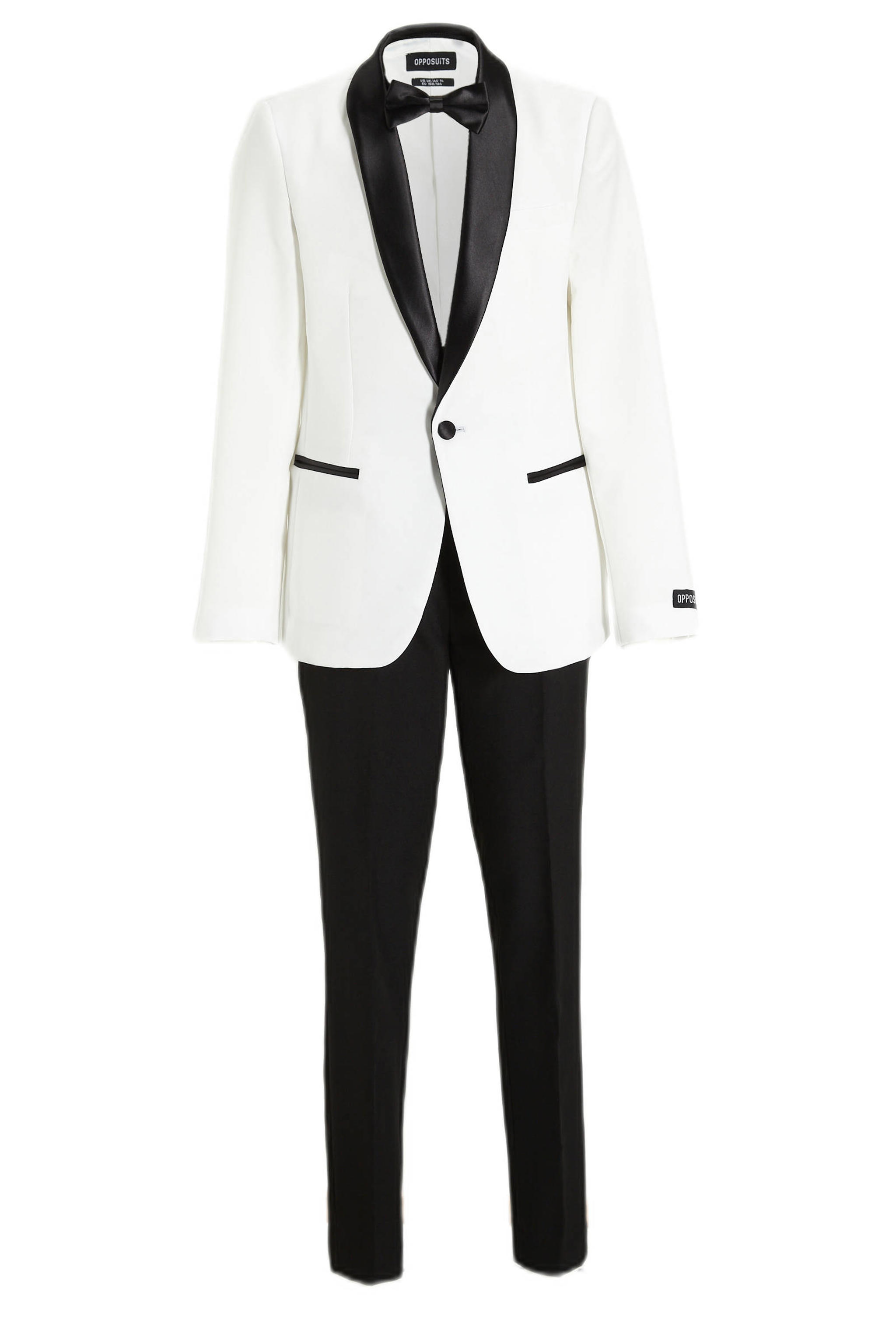 OppoSuits colbert Pearly White wit/zwart | kleertjes.com