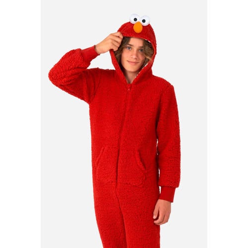 OppoSuits onesie Elmo rood Jongens Polyester Capuchon All over print 98 104