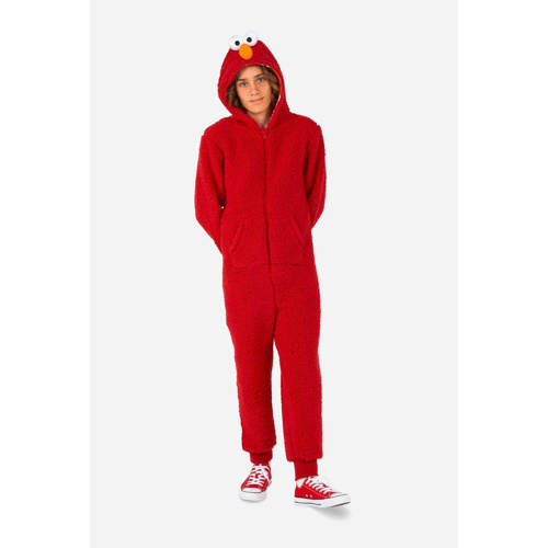OppoSuits onesie Elmo rood Jongens Polyester Capuchon All over print