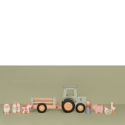 Little Dutch tractor met trailer little farm Speelvoertuig