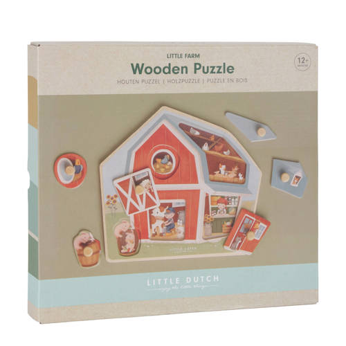Little Dutch houten puzzel little farm Vormenpuzzel