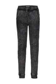 thumbnail: Zwarte jongens 4PRESIDENT joggingbroek Quido van stretchkatoen met regular waist en elastische tailleband met koord