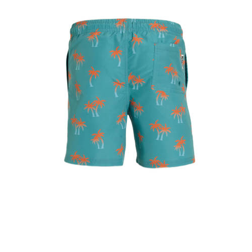 Me & My Monkey zwemshort Perren met all over print turquoise Blauw Jongens Polyester 104