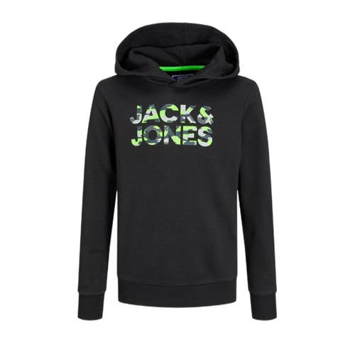 JACK & JONES JUNIOR hoodie JJMILES met logo zwart Sweater Logo 