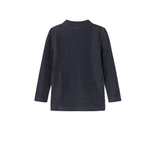 Name it MINI longsleeve NMFRAGNE met glitters donkerblauw Meisjes Polyamide Ronde hals 80